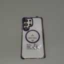 Nvollnoe for Samsung S25 Ultra Case Compatible with MagSafe Military Grade Shockproof Heavy Duty Protective Adjustable Kickstand Ultra Clear Magnetic Phone Case for Samsung S25 Ultra(Purple)