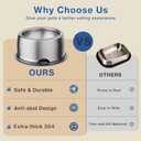 304 Stainless Steel Dog Bowls, Heavy Duty Dog Food Bowl with Extra Strong Non-Slip Mat, Thick Metal Base Water Bowl with Lick Mat for Small, Medium, Large Dogs, Indoor/Outdoor (19.8 oz) (Grey)