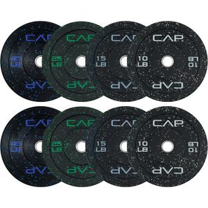 CAP 2-inch Olympic Bumper Plate Weight Set | 100-370 lbs | Multiple Colors | Storage Rack Optional