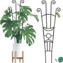 32.6in Monstera Plant Support Stakes for Indoor Plants, Metal Garden Plant Trellis for Climbing Plants, Pothos Vine Snake Climber Support2p, 32in,rectangular/2p