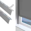ZSTARR PVC Light Blockers Blackout Light Blocking Strips for Shades and Blinds Window Edge Side Tracks for Blackout Shades Window Inserts for Bedroom Nursery (Grey, 58",2Pcs)
