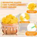 Tigeen 60 Pcs Marigold Garland for Decoration 4 Feet Artificial Marigold Flowers Mantle Decoration Indian Marigold Flowers Faux Garlands for Wedding Party House Warming Decor (Yellow)