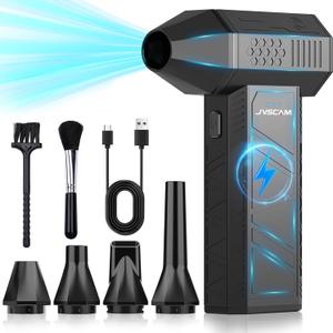 JVSCAM X3 Compressed Air Duster - Electric Air Duster with Brushless Motor,3 Gear Adjustable - Mini Air Blower- Rechargeable Air Duster for PC, Keyboard, Car,Outdoors,Home,Snow and Leaves Clearing