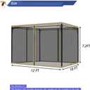 10x12 Gazebo Replacement Mosquito Netting, 4-Panel Sidewall Screen with Zipper Universal Black (10'x12')