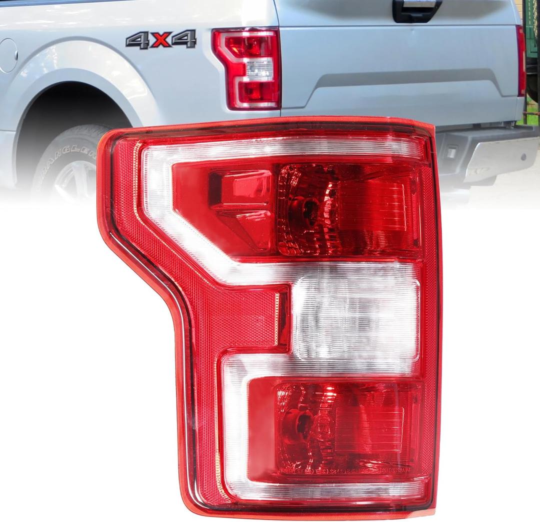 Boine F150 Tail Light Compatible With 2018 2019 2020 Ford F150 F-150 Left Driver Side Rear Light Brake Lamp - Bulb and Harness Included Replace JL3Z13405H