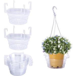 Adnee 15 Pcs 6 Inch Hanging Plant Water CatcherClear Plastics Plant Water Catcher TrayHanging Plant Saucers Drip Pans for Indoor Outdoor Hanging Basket Flower Pot