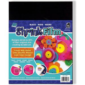 Grafix Shrink Film - Black Opaque 8.5"x11" Sheets, Design Your Art and Shrink It to Create Jewelry, Embellishments, Paper Crafts, Gift Tags, Ornaments and More, Pack of 15
