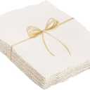 25 Sheets Watercolor Paper 8.5 x 11, 300 GSM Deckled Edge Paper Rough/Textured Handmade Paper Cotton Paper for Watercolors, Wedding Invitations, Cards, Crafts