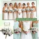 Ivory Bridesmaid Bouquet Set of 6, White Wedding Bouquets for Bridesmaids, 10 Inch Wedding Floral Arrangements Flowers Table Centerpieces Decor Artificial Flower Bouquet for Prom Party