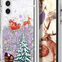 for Samsung Galaxy A25 5G Case Galaxy A25 5G Christmas Phone Case Glitter Sparkle Liquid Floating Case Shockproof Clear Soft TPU Bumper Cover Xmas Santa Claus Silicone Case, Colorful