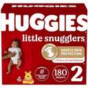 Huggies Size 2 Diapers, Little Snugglers Baby Diapers, Size 2 (12-18 lbs), 180 Ct (3 Packs of 60)