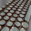 EWEADN V20 Typewriter Keyboard Wireless, 104 Keys Typewriter Style Mechanical with White Backlit, Media Knob, Pink Switch 2.4G/Bluetooth/USB-C Wired Retro Full Size Keyboard for Windows/Mac/PC-Green