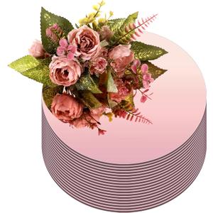 Thyle 12 Pcs 10 Inch Acrylic Round Mirrors for Tables Centerpieces Circle Mirrors Candle Plates for Wall Wedding Table Centerpieces for Baby Shower Party, Thickness 1 mm (Rose Gold)