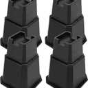 shouwuhho Bed Risers 8 inch, Furniture Risers Elevation in Heights 8 Inch Heavy Duty, Bed Lift Risers for Caster Wheels or Posts of Bed Table Couch, Support up to 6000 lbs, Black, 4 Pack