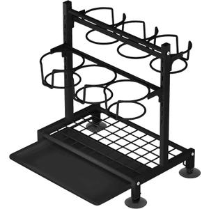 Mesen Water Bottle Organizer Rack for Stanley Cup Tumbler, 2 in 1 Multifunctional Cup Storage Holder 6 Slots with Straw Rack, Compatible with Stanley Cup Accessories for Kitchen Organization