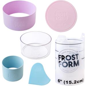 Frost Form Acrylic Starter Kit (6 inch) 6-Piece Set | Professional-Quality 5 Inches Tall| Food-Grade Plastic | Perfectly Straight Cakes | Beginners and Pros | Cake Decorating Kit
