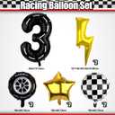 Race Car Birthday Balloons, Number 3 Tyre Checker Balloons Race Car Birthday Party Decoration for 3 Years Old Party