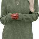 JUSTFASHIONNOW Womens Long Sleeve Shirts Trendy Sweaters Lightweight 2025 Casual Crewneck Fall Tunic Tops Loose Fit Dressy (Green, XL)