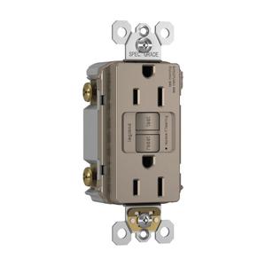 Legrand radiant 1597TRNICC4 15 Amp GFCI Self Test Tamper Resistant Decorator Duplex Outlet, Nickel (1 Count)