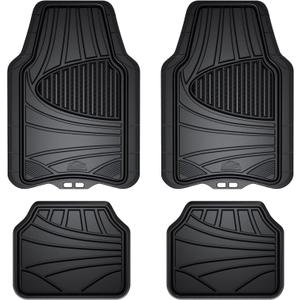 Armor All 4-Piece Floor Mats, Trim-to-Fit All-Weather Mats for Cars, Trucks, SUVs  Black