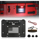 SUPAREE Spare Tire Delete License Plate Relocation Kit Jeep Jk Spare Tire Delete w/Plate Illuminate Light Third Brake Light Fits for 20072018 Wrangler JK & Unlimited