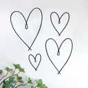 Pangda 4 Pieces Metal Heart Wall Art Decor Love Heart Wall Sign Ornaments for Bedroom Living Room Decoration(Black)