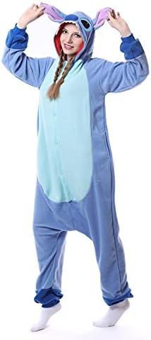 Stitch Cosplay Costumes Cartoon Sleepsuit Teens Lounge Wear Unisex Adult Onesie Pajamas Size 3XL