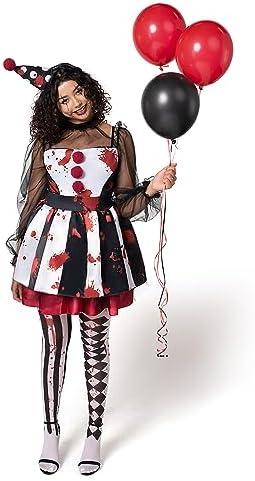 Spooktacular Creations Adult Creepy Clown Costume Women, Scary Jester Outfit for Adult Halloween Costume, Extra Large 