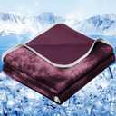 inhand Cooling Blanket Queen Size (90"x90"), Cooling Blankets for Hot Sleepers, Absorbs Heat to Keep Adults Cool for Summer Nights Sweats, Thin Cold Lightweight Blanket for Couch Bed, All Season Use (Purple)