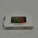 Digital Alarm Clock, Large LED Digital Clock for Bedrooms with 10 Color Changing Night Light, Adjustable Brightness, USB Charging Port, Bedside and Desk Clock for Living Room Office Decor (Black)