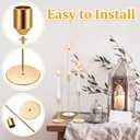 30 x Tioncy 30 Pcs Gold Candlestick Holders Bulk 5.7"/7.7"/9.7" Tall, Metal Taper Candle Holders Fit 0.75 Inch Thick Pillar Candle Candelabra Party Table Centerpieces for Wedding Mother's Day