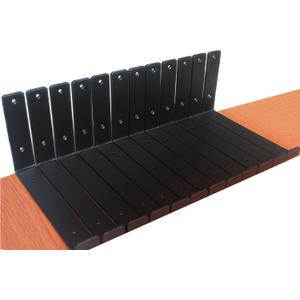8 Pack - 9.25" L x 6" H x 1.5" W J Lip Shelf Brackets Rustic Farmhouse Iron Wall Floating Shelf Bracket Metal Shelf Bracket Industrial Shelf Supports with Screws Black