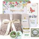 Valentines Day Gifts for Her - Spa Gift Box with Candle, Cozy Blanket, Tumbler & Bracelet - Romantic Self Care Package for Wife, Girlfriend - Birthday, Thinking of You