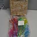 JOYIN 32 Pack Valentines Day Straws with Cards, Colorful Crazy Reusable Drinking Straws for kids, Classroom Exchange Prizes, Party Favors Gifts