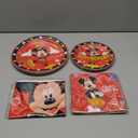 Mickey Party Supplies 41Pack include 20 plates, 20 napkins 1 tablecloth for birthday party Decoration (red2)