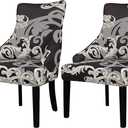 Lellen Wingback Side Chair Slipcover - Wingback Chair Covers with Pattern,Stretch Armless Wingback Chair Slipcover,Wingback Dining Chair Covers,Arm Chair Protector Cover for Room Home Decor （2PCS）