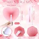 Blulu 60 Pack Wedding Decorative Paper Folding Hand Fan Handheld Heart Wedding Foldable Fan Chinese and Japanese Decoration Bulk for Bridal Guest Summer Dancing Birthday Party Favors(Pink)