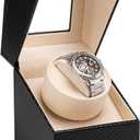 Automatic Single Watch Winder for Automatic Watches,Rotating Watch Case with Japanese Quiet Motor，AC Adapter or Battery Powered