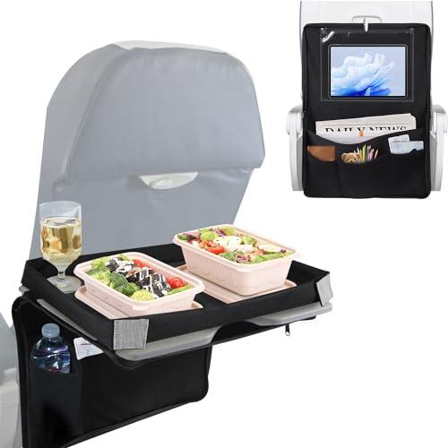 LOTCAIN Airplane Seat Tray Organizer,Tray Table Cover Seat Back Storage Bag Media Pouch for Flight Travel Holder Bag Travel Essentials | Expandable Pouch | Convenient | Portable(Only Case)
