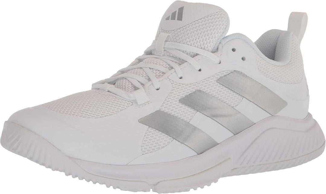adidas Women's Court Team Bounce 2.0 Sneaker, White/ Silver Metallic/ Grey One, 7.5