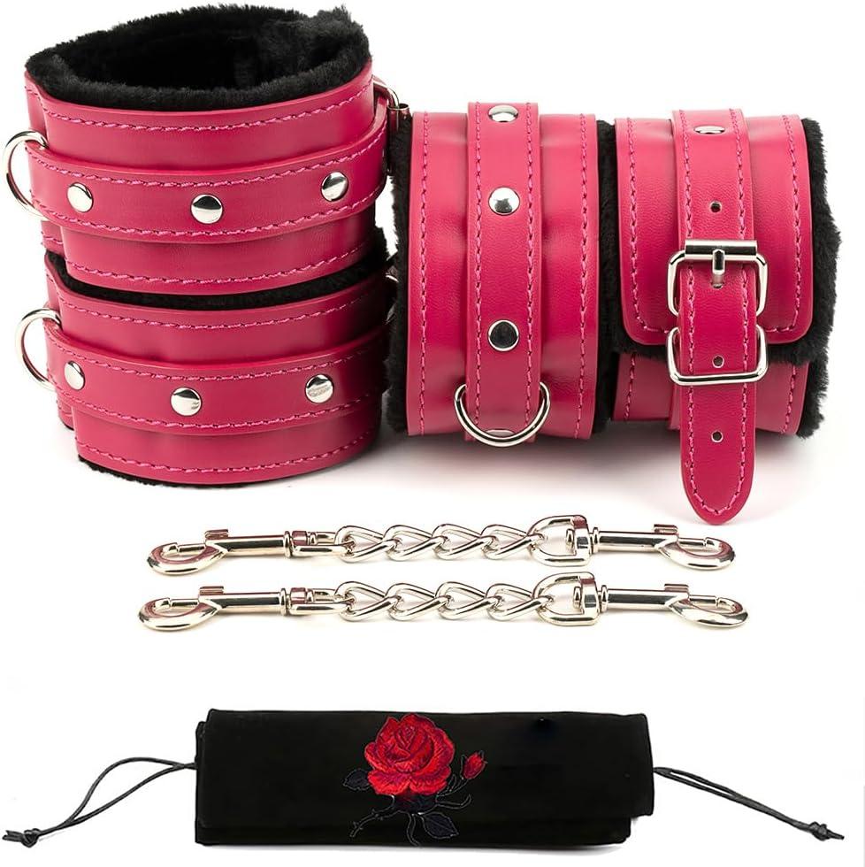 Ankle Straps Wrist Cuffs Leather Padded Fitness Sports Training and Home Gym Workouts - Adjustable Straps for Comfortable Fit and Support