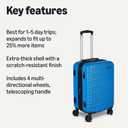 Amazon Basics 21" Hardside Carry-On Luggage with Expandable Space, Scratch-Resistant Surface, Telescoping Handle, Four Multi-directional Wheels, Light Blue