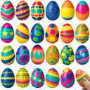 24 Pack Squishy Easter Eggs Fidget Toys, Colorful Slow Rising Stress Relief Squeeze Eggs Assorted Colors for Easters Egg Hunt Filling Treat Basket Stuffers Easter Party Favors