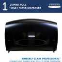 Kimberly Clark Professional Combo Unit Toilet Paper Dispenser (09551), Cored Standard Roll Compatible, Smoke (Black), 13.1" x 20.4" x 5.8", 1 / Case