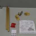 KAMANINA Curtain Rods No Drilling for Windows 32 to 86 Inches, 5/8 Inch Diameter Adjustable Single Curtain Pole with Adhesive Brackets, Gold