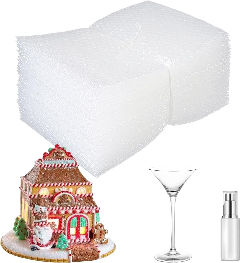 50Pcs Bubble Pouche Wrap, 8x12 Bubble Bags for Shopping, Double Wall Bubble Cushioning Wrap Bags for Mailing Packing, Moving and Storage Fragile China Dishes Electronic Item