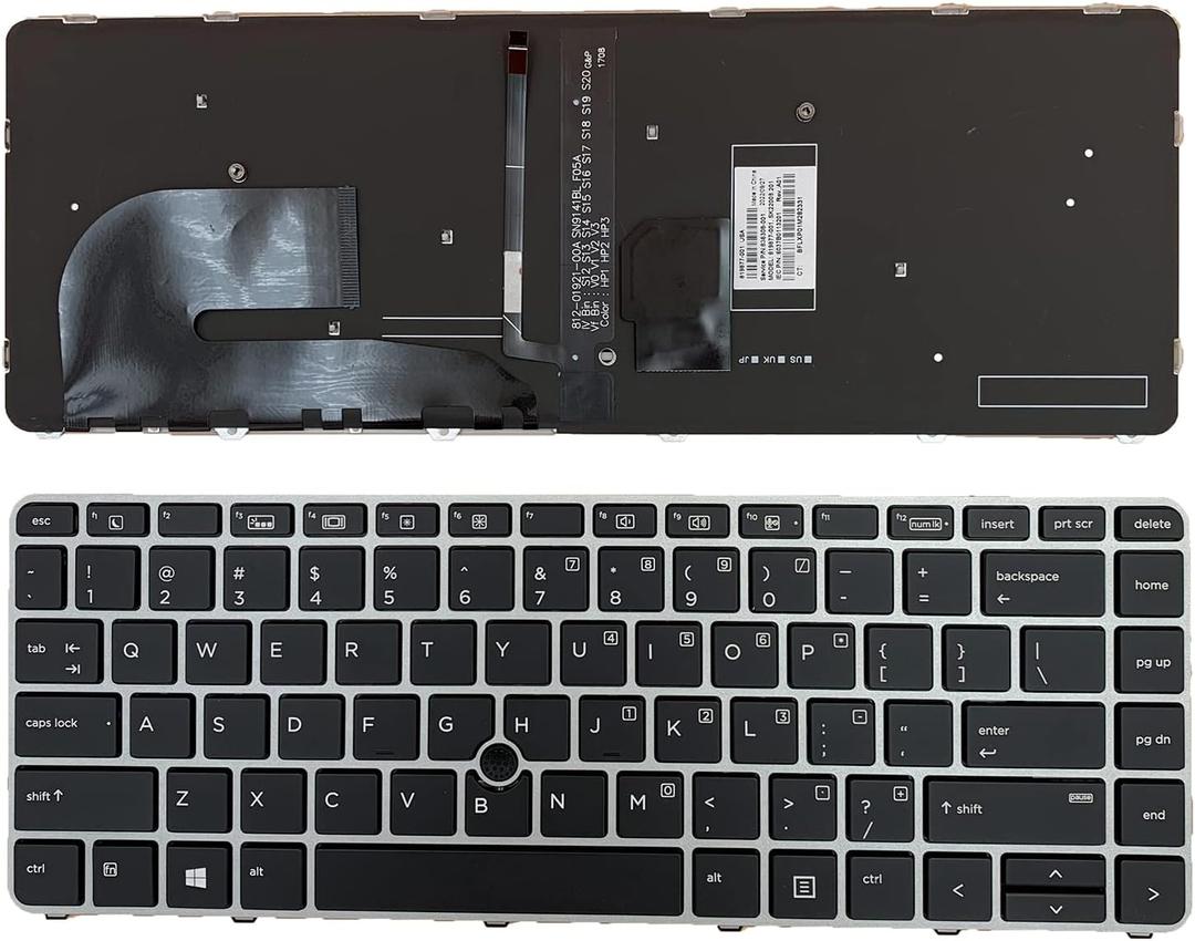 Laptop Replacement US Layout with Backlight with Pointing Keyboard for HP EliteBook 840 G3 745 G3 745 G4 840 G4 848 G4 836308-001 821177-001 NSK-CY2BV 836307-031 819877-B31