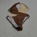 Sexy One Piece Swimsuit,Plunge Backless Color Block Swimsuits for Women,High Cut Scrunch Butt Monokini Beach Pool (Medium, Brown)