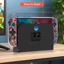 Gurgitat Dockable Protective Case for Nintendo Switch 2 2025 - Cute Cartoon Flower Design Clear TPU Slim Hard Cover for Joycon 2 for Women Teens Girls Boys