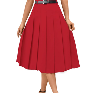 SANGTREE Women's Girls A-Line Long Pleated High Waist Fashion Skirt, School Uniform Cosplay Size 8-10